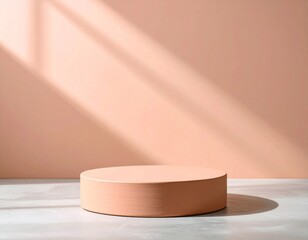 Aufkleber - Peach Cylinder Product Display on Neutral Background