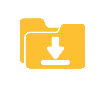 Save folder icon. Folder file download vector design and illustration.

