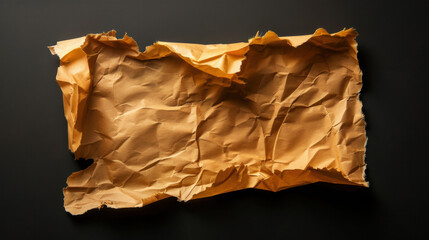 Poster - Crumpled torn parchment paper with warm ambient glow, creating vintage and artistic feel. texture and color add depth and character to any creative project