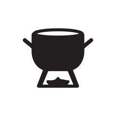 Fototapete - Fondue pot icon isolated. simple vector icon on white background