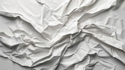  - Crumpled white paper creates radiant fabric like texture, showcasing intricate wrinkles and folds that evoke sense of depth and dimension. soft, neutral tones enhance its visual appeal