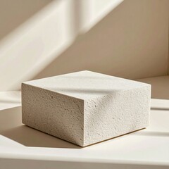 Aufkleber - Off-White Textured Cube on Light Background