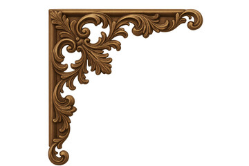 Poster - Golden floral ornament decorating a corner with a transparent background, perfect for adding a touch of elegance to designs