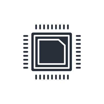 cpu icons isolated on White Background. Flat style design,symbol collection