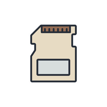 memory card icons isolated on White Background. Flat style design,symbol collection