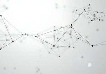 Aufkleber - Abstract network connection with dots and lines on white background