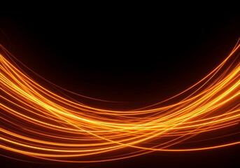 Aufkleber - Golden light trails create an abstract pattern against a dark background