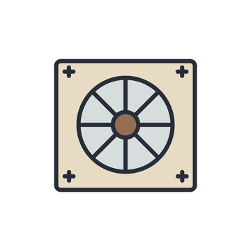 fan icons isolated on White Background. Flat style design,symbol collection