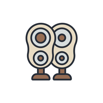 computer speaker icons isolated on White Background. Flat style design,symbol collection