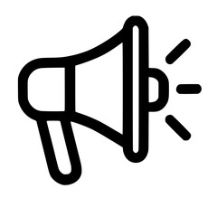 Poster - Simple Outline Megaphone Loudspeaker Announcement Speaker Promotion Line Art Icon