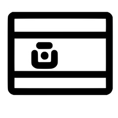 Poster - Simple Outline Credit Card Payment Method Line Icon Illustration