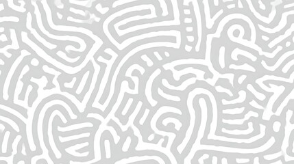 Fototapete - Intricate white lines forming a turing pattern create a mesmerizing abstract organic design on a gray background, evoking biological growth and complexity