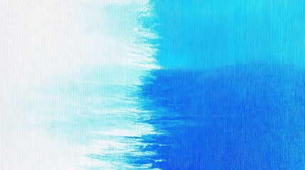 Poster - Broad blue acrylic brushstrokes blending across white canvas, generating dynamic textural gradient with artistic painting technique