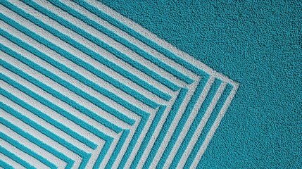 Fototapete - Geometric white linear pattern intersecting on turquoise textured surface, creating minimalist graphic design framework with contemporary visual aesthetic