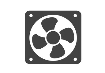 Fototapete - Isolated computer fan icon with four blades in a square frame on a white background