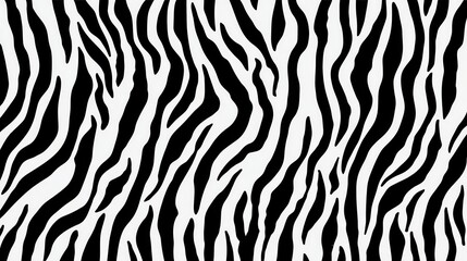 Poster - Black and white zebra stripes forming repeating geometric pattern, showcasing bold animal print design for fashion, textile, and graphic applications