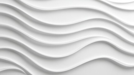 Fototapete - Soft white waves moving horizontally, forming sleek minimalist pattern with clean, contemporary design appeal for graphic backgrounds