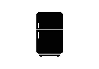Fototapete - A minimalist black and white illustration of a two door refrigerator appliance on white background