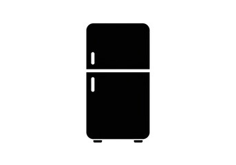 Fototapete - A simple black and white illustration of a two door refrigerator appliance icon on white background