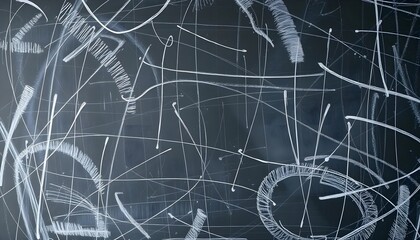 Poster - Abstract chalk patterns classroom digital art creative space top-down view modern art