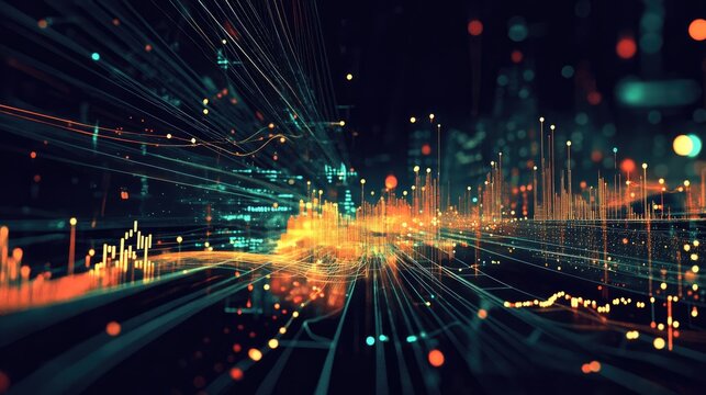 Hand-drawn graphs meet light data on dark tech surface