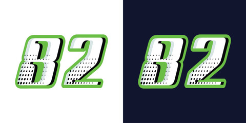 Leinwandbilder - Racing number 82 vector effect design