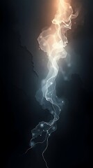 Poster - Elegant Luminescent Smoke Stream Against a Contrasting Dark Background
