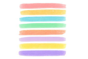 Fototapete - Colorful brushstrokes with pastel colors forming a rainbow pattern, perfect for creative projects on transparent background