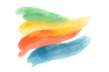 Poster - Green, yellow, orange, blue brush strokes blending into vibrant rainbow gradient against transparent backdrop