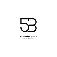 Poster - Bold 5B Monogram Logo, Modern Typography Design.