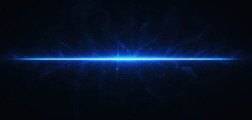 Leinwandbilder - Electric blue beam amid abstract shattered shapes, cosmic energy burst