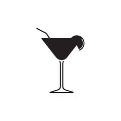 Fototapete - Citrus Martini glass icon isolated. simple vector icon on white background