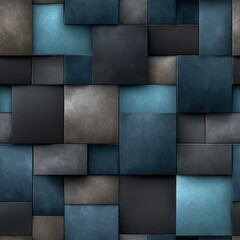 Poster - Stylish blue mosaic tile background creates a sophisticated atmosphere in contemporary interiors, ideal for homes or office spaces SEAMLESS PATTERN