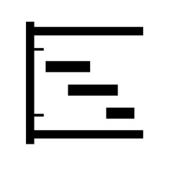 Poster - Simple Gantt chart for project management. This graphic shows horizontal bars representing tasks and their durations. Gantt chart is useful for visualizing project timelines and scheduling.