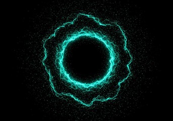 Aufkleber - A glowing energy portal on a black background