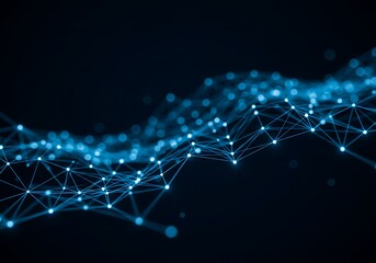 Aufkleber - Abstract blue network connections are shown in detail