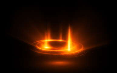 Wall Mural - glow swirl light effect. circular lens flare. abstract rotational lines. power energy element. lumin