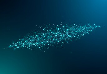 Aufkleber - Abstract network of connected dots and lines on blue background