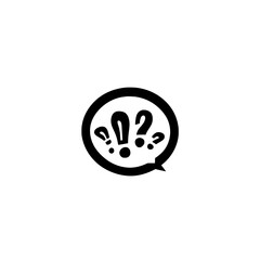 Aufkleber - chat bubble with question and exclamation marks vector icon for communication concept