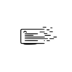 Poster - Gift card icon with fast motion lines vector illustration for online shopping and delivery theme

