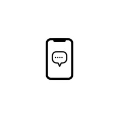 Fototapete - Chat bubble icon inside smartphone screen vector illustration for mobile messaging concept

