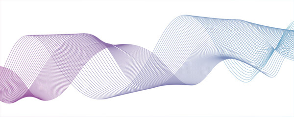 Fototapete - Abstract glowing Modern wave with Dynamic flowing lines. Futuristic technology and sound wave lines.Clean white background, with wave line with sense of motion and fluidity.