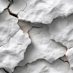 Poster - Textured pattern of cracked white paint on an old wall evokes aged elegance and charm, perfect for backgrounds or artistic projects SEAMLESS PATTERN