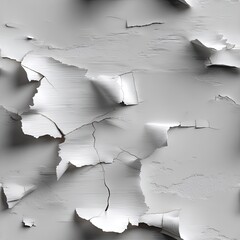Poster - Textured pattern of cracked white paint on an old wall evokes aged elegance and charm, perfect for backgrounds or artistic projects SEAMLESS PATTERN