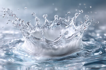 Poster - Water splash creates beautiful droplets in a serene environment