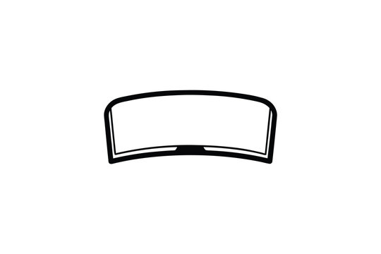Modern Curved Monitor Screen Display Technology Silhouette Illustration