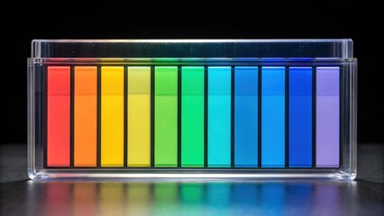 Poster - A color gradient display of a water sample showing various pollutants under UV light emphasizing the importance of detecting contaminants in marine environments..