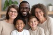 © Bundi - In a home in Australia, a big family with children and diverse members gathers for a portrait, featuring a mother, father, and grandparents all laughing together