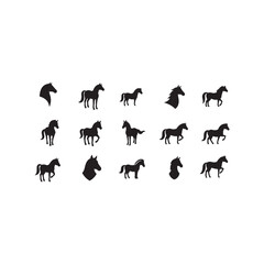 Fototapete - Horse icons set for apps and web ui designs. simple isolated graphics.