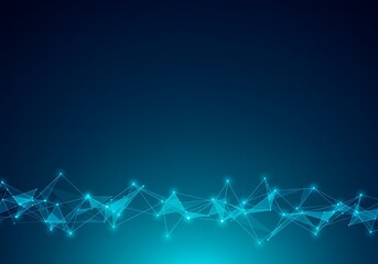 Aufkleber - Abstract network connection on a dark blue background